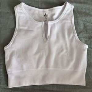 90 Degree By Reflex White Ribbed Crop Top